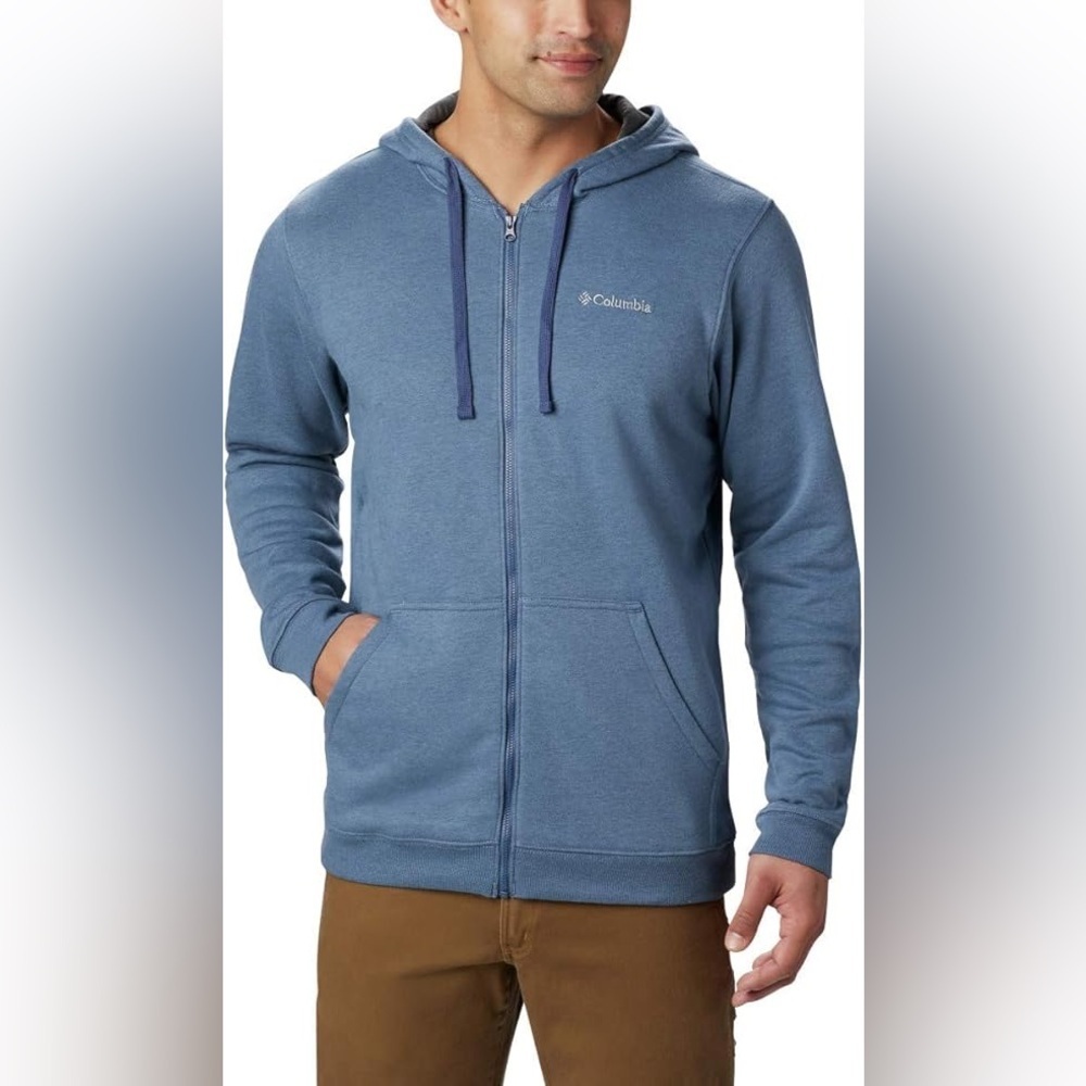 Columbia Cotton Blend Blue Zip-Up Unisex Hoodie